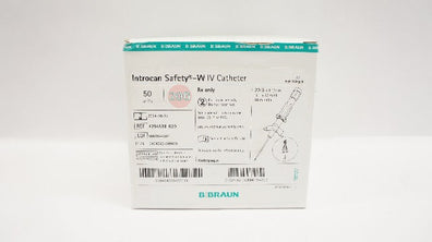 Braun 4254538-020 Introcan Safety-W IV Cath. 20G x 1 1/4inch - Box of 50